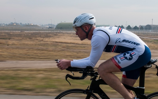 Racking up miles; IAB Airman cycles for AF