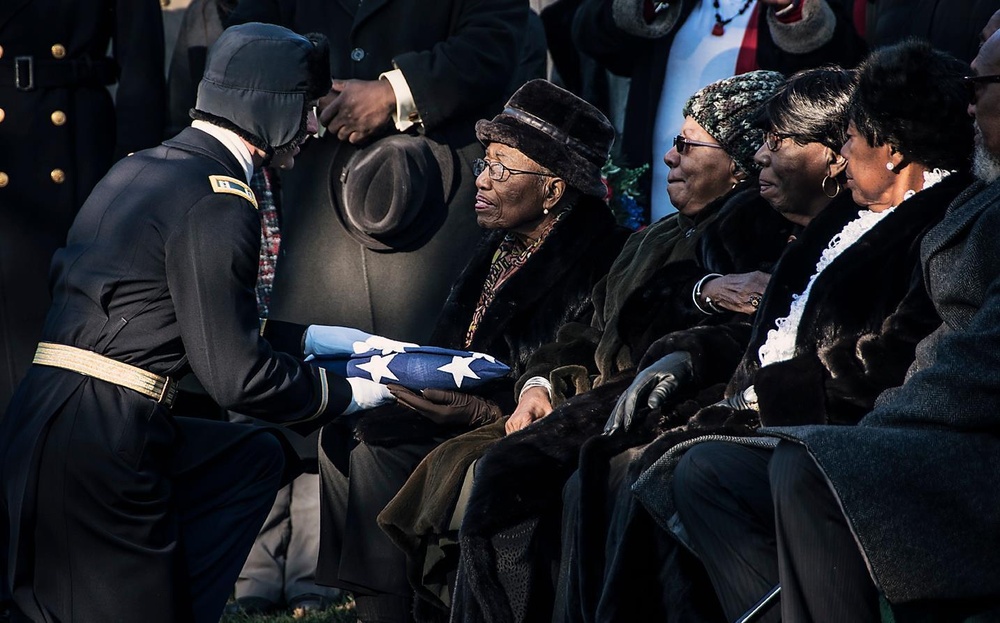 Memorial service held for Tuskegee Airman 2nd Lt. Samuel G. Leftenant at Arlington National Cemetery