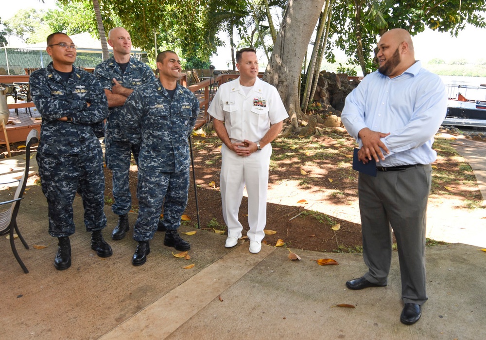 NFL players tour the USS Arizona Memorial in Pearl Harbor