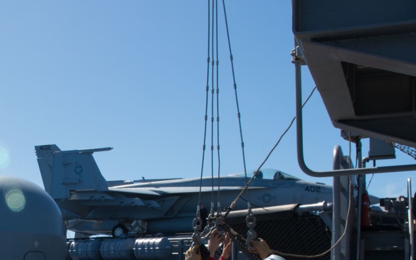 Evolved Sea Sparrow missile system aboard USS John C. Stennis