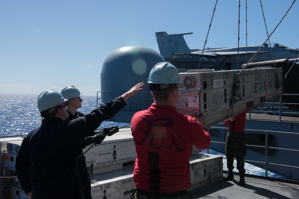 Evolved Sea Sparrow missile system aboard USS John C. Stennis