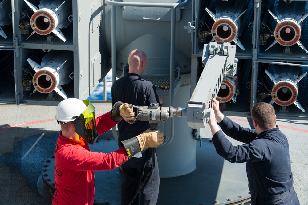 Evolved Sea Sparrow missile system aboard USS John C. Stennis