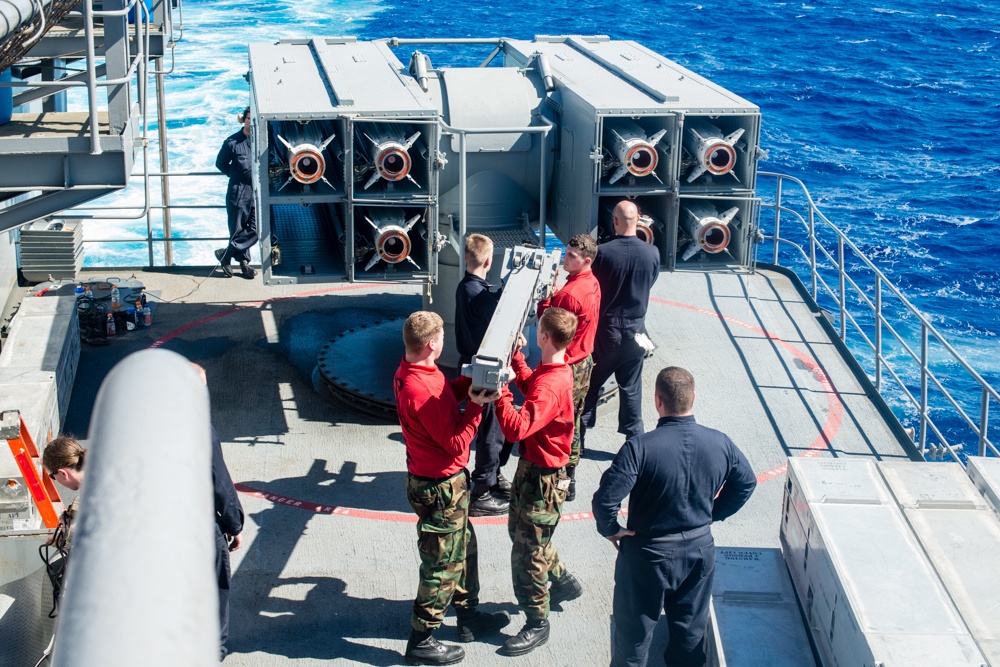 Evolved Sea Sparrow missile system aboard USS John C. Stennis