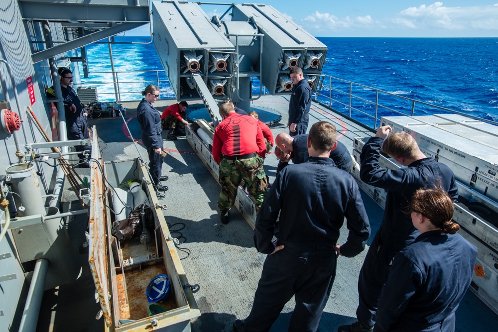 Evolved Sea Sparrow missile system aboard USS John C. Stennis