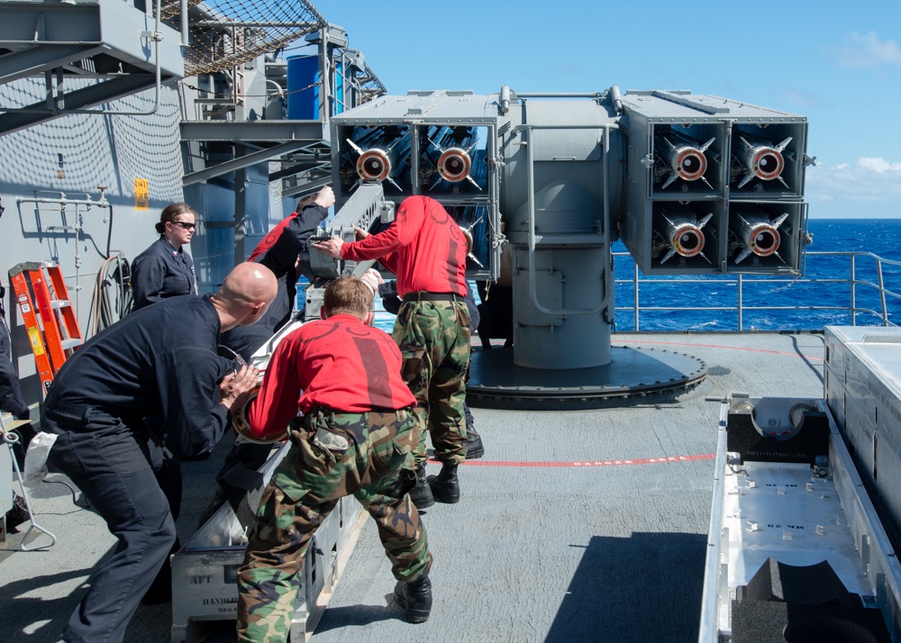 Evolved Sea Sparrow missile system aboard USS John C. Stennis