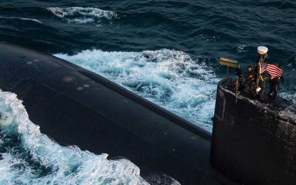 USS Toledo transits through the Arabian Gulf