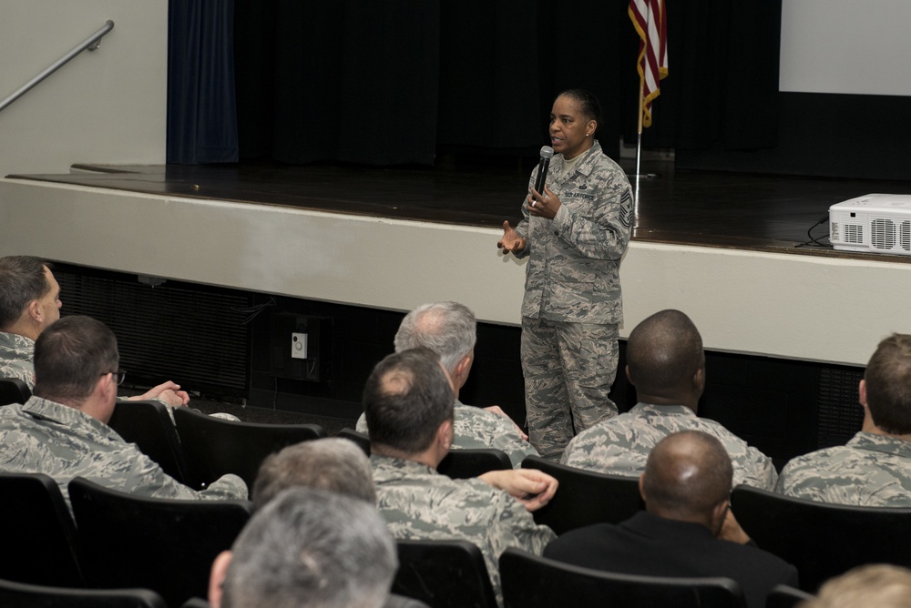 AMC command chief addresses Airmen