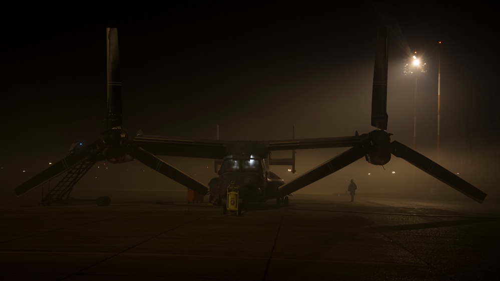 CV-22 maintainers operate through the night