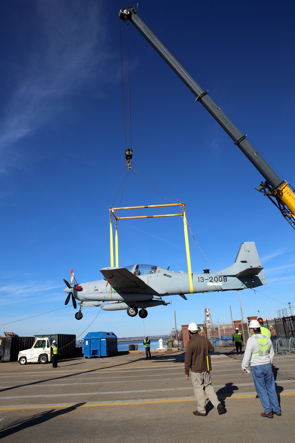 Cape Race loading four A-29 Super Tucano attack/training aircraft