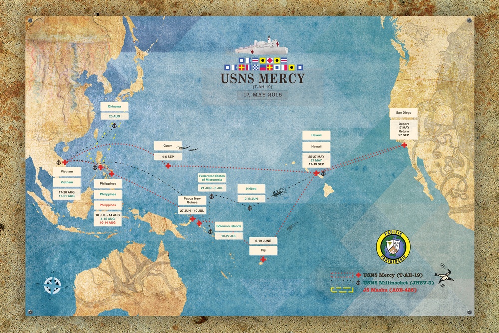 Pacific Partnership 2015 route of travel