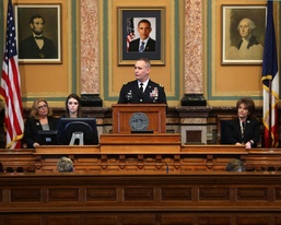 Iowa National Guard Adjutant General Maj. Gen. Tim Orr delivers Condition of the Guard address