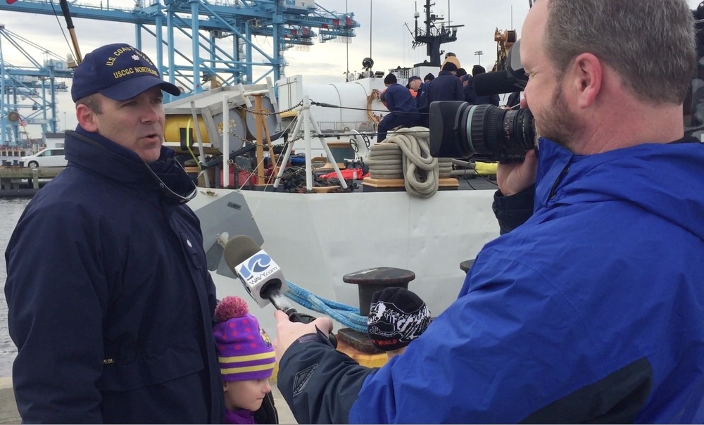 Families welcome home Cutter Northland after successful counter-drug patrol