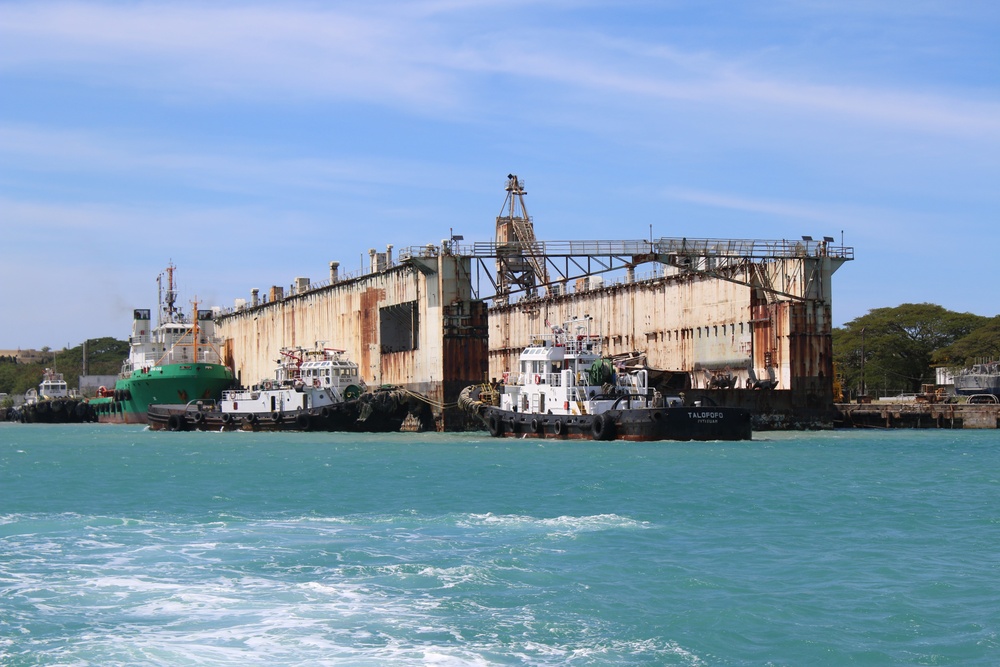 Dry Dock ‘Richland’ removed from Naval Base Guam after 48 years