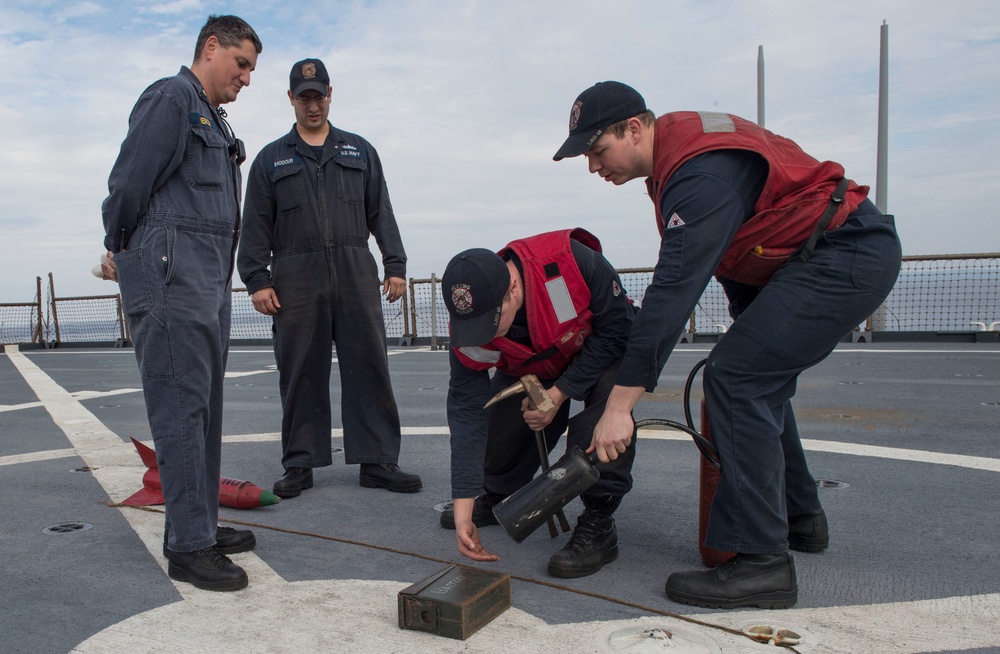 Shipboard fire drill