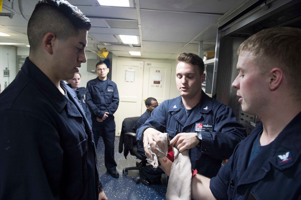 Shipboard fire drill