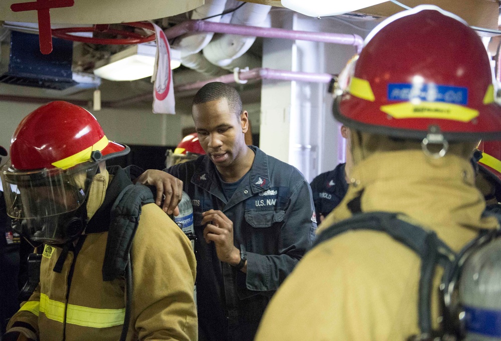 Shipboard fire drill