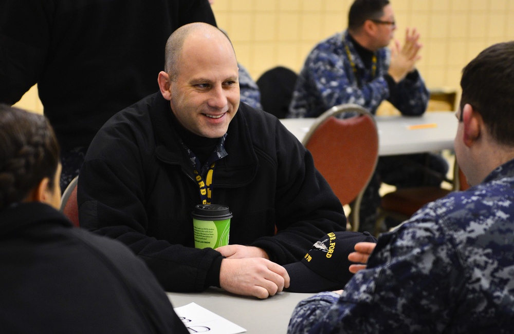 Ford Sailors get words of encouragement from their CMC prior to test