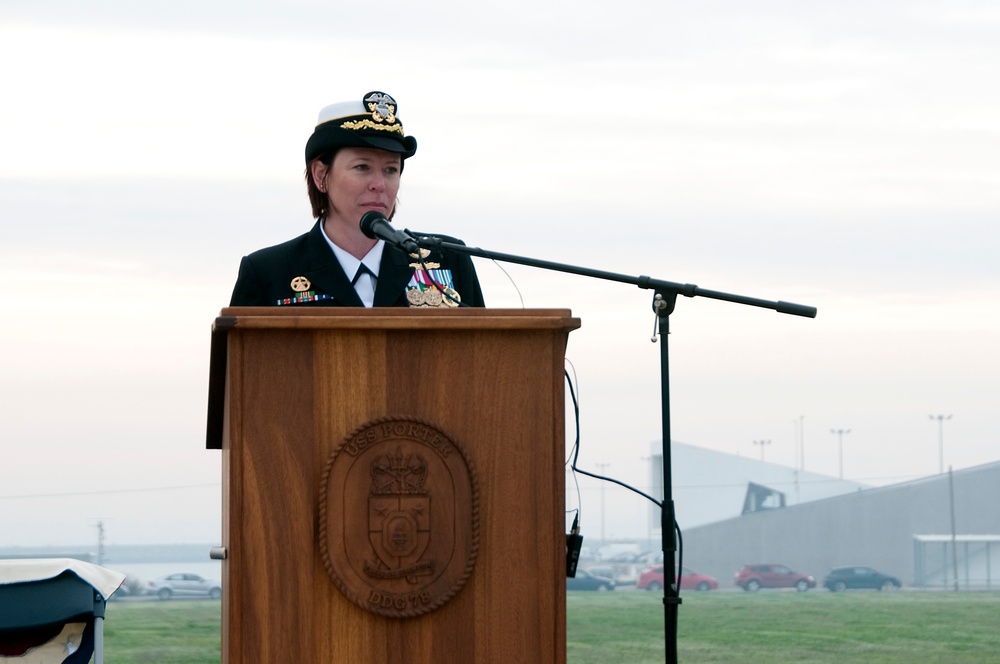 USS Porter change of command ceremony