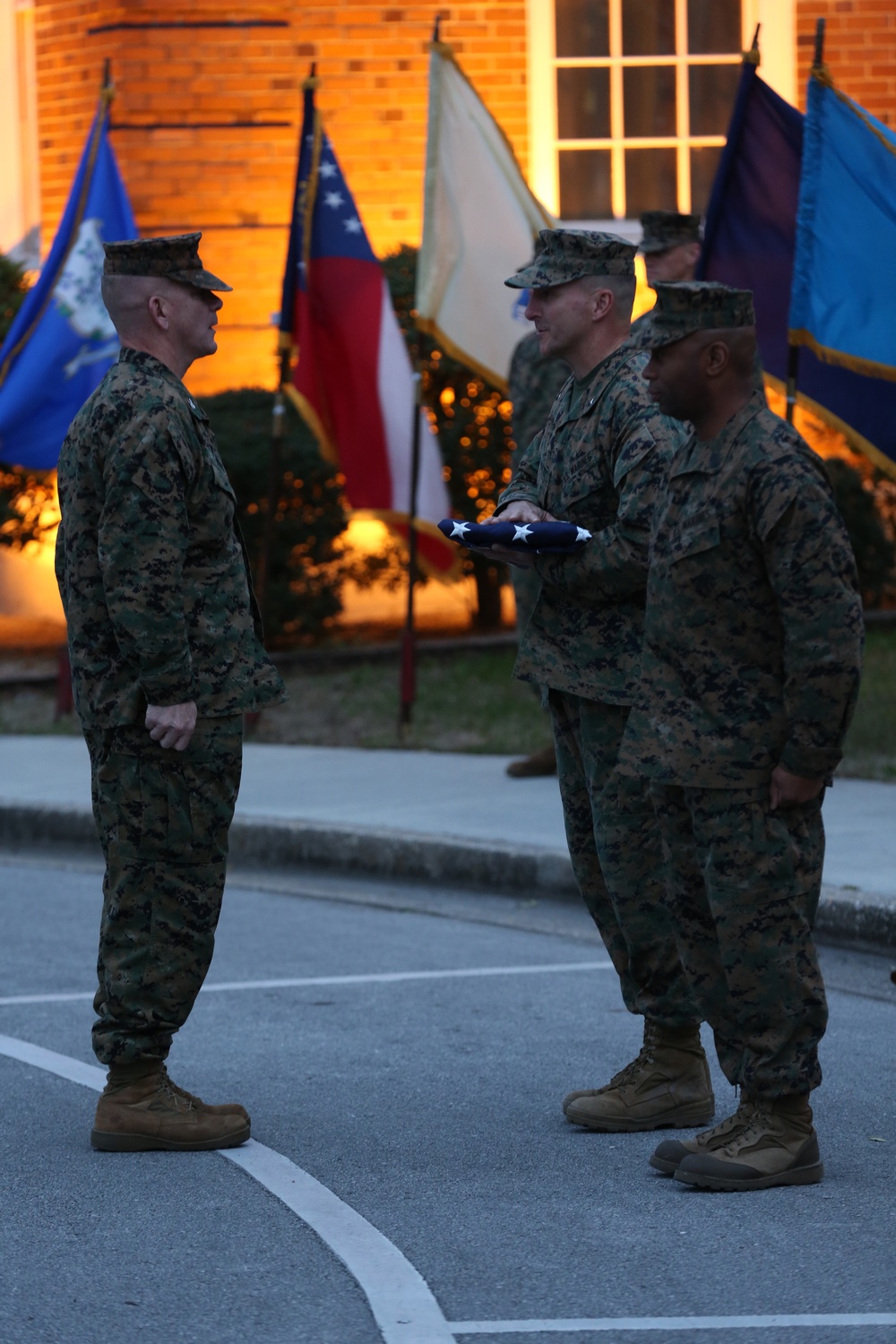 2nd MLG Lowers the National Ensign