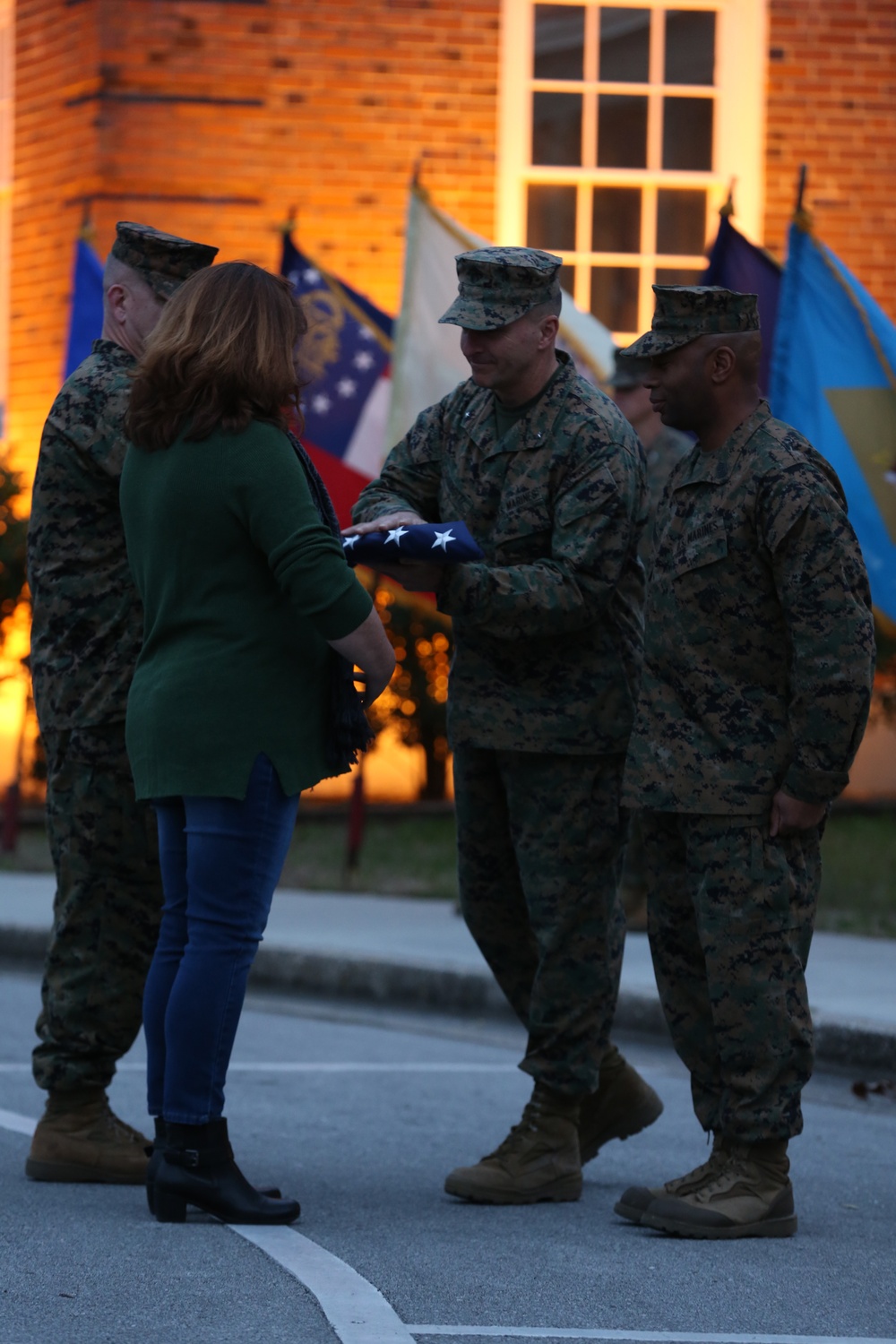 2nd MLG Lowers the National Ensign