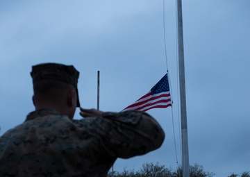 2nd MLG Lowers the National Ensign