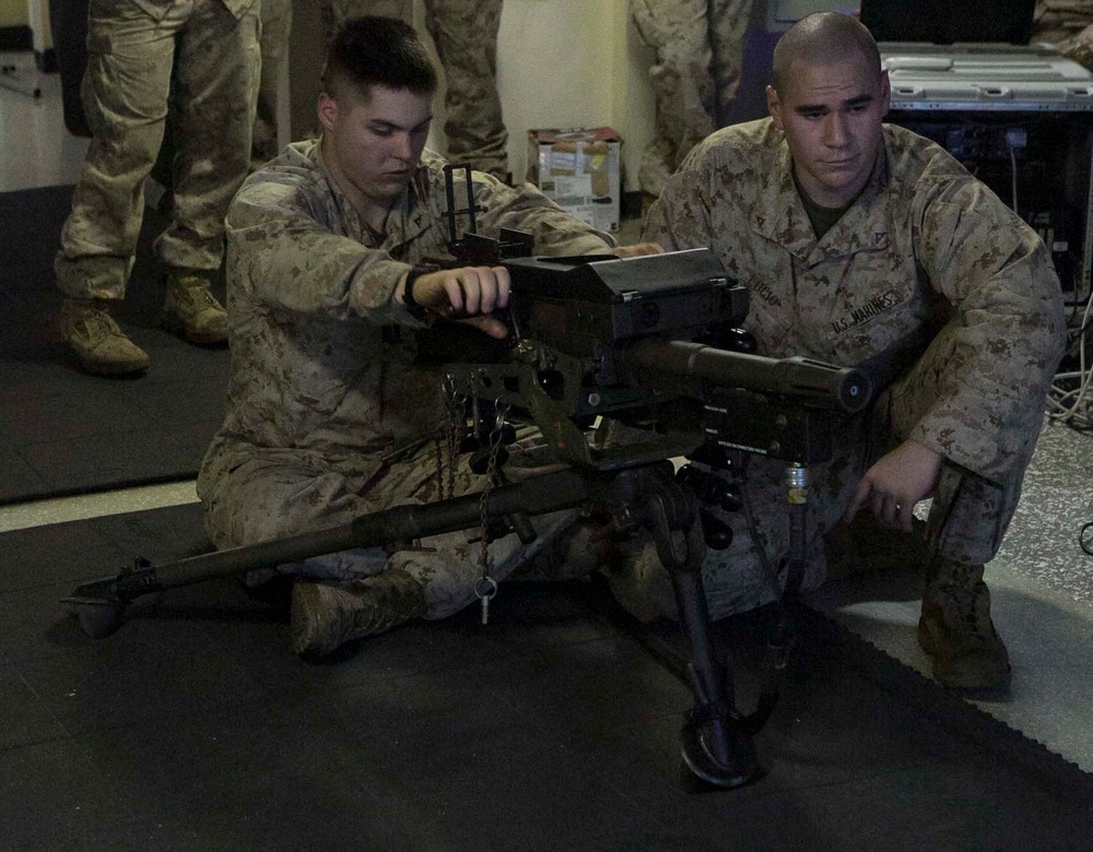 Marines train aboard USS Arlington