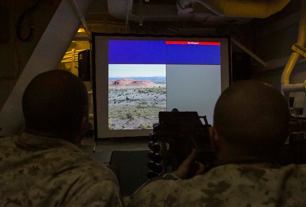 Marines train aboard USS Arlington