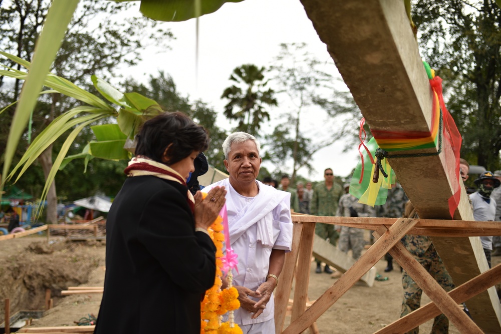 Cobra Gold 2016 Pillar Dedication Ceremony: Wuat Ban Mak School
