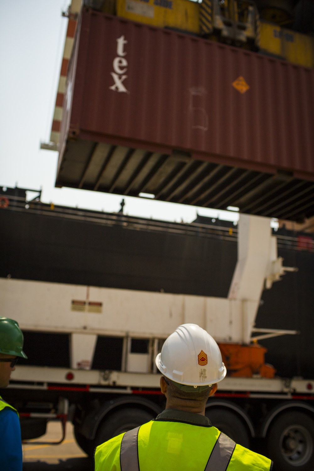 U.S. Service Members Unload Supplies at Laem Chabang International Terminal