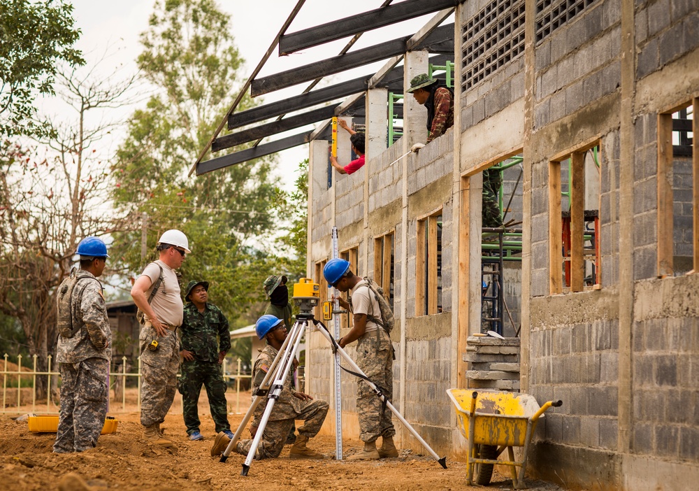 Construction Continues at the Ban Raj Bum Roong School During Exercise Cobra Gold 2016