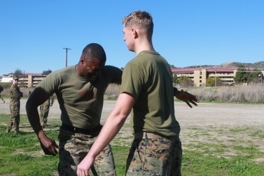 Law enforcement Marines keep the peace with combat engineers