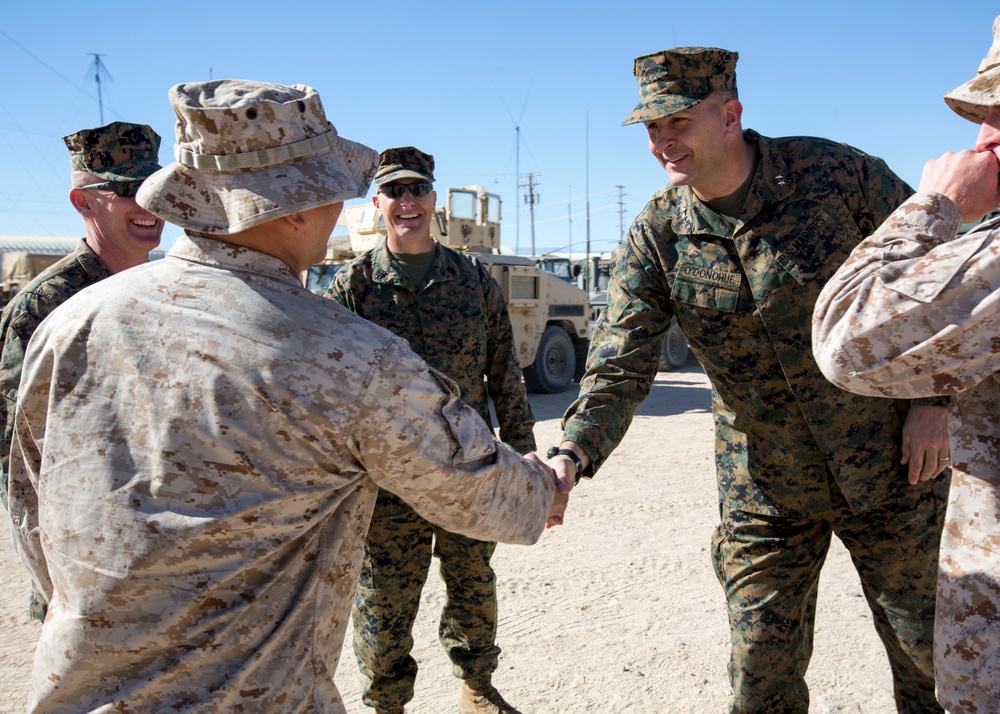 1st MARDIV Commanding General and Sergeant Major visit ITX 2-16