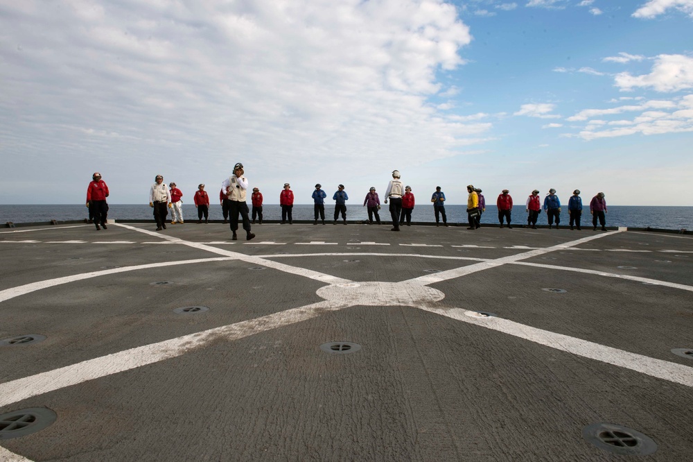 USS Germantown flight deck activity