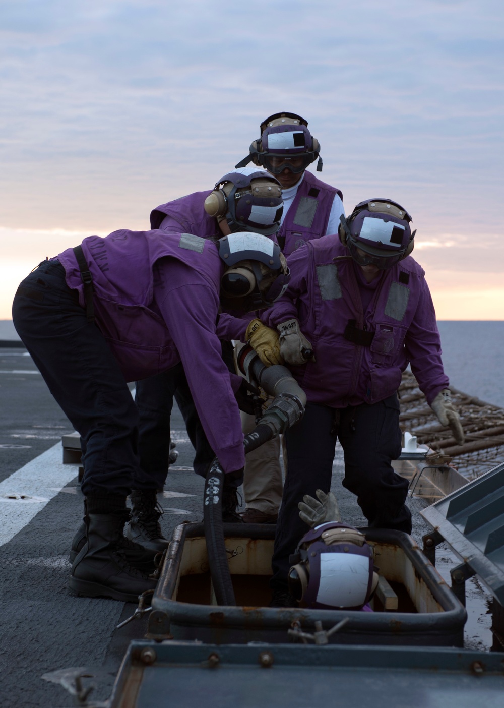 USS Germantown flight deck activity