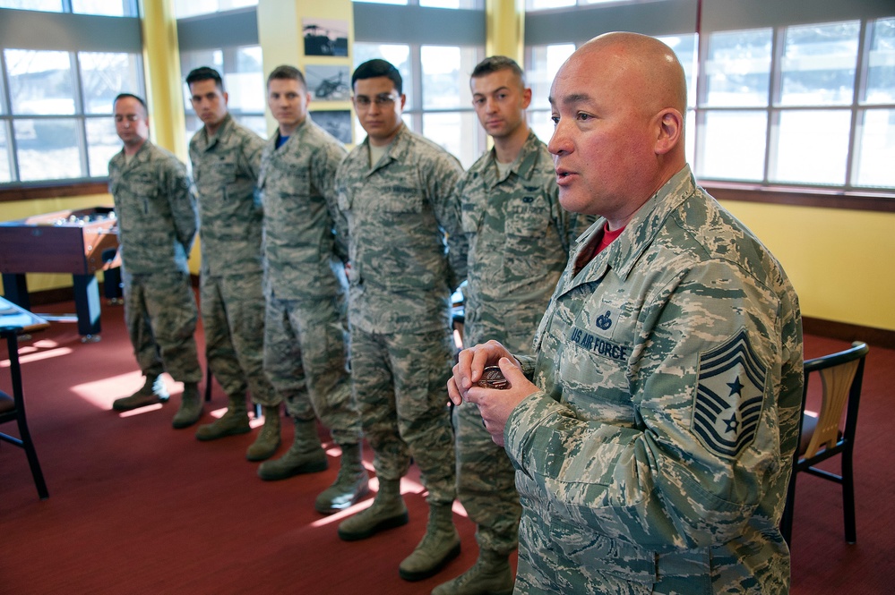 Senior enlisted adviser to the Chief National Guard Bureau visits Airmen