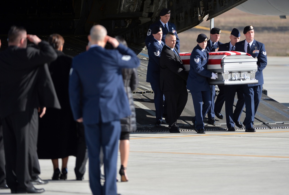 Dignified Transfer of Remains service for Staff Sgt. Louis Bonacasa