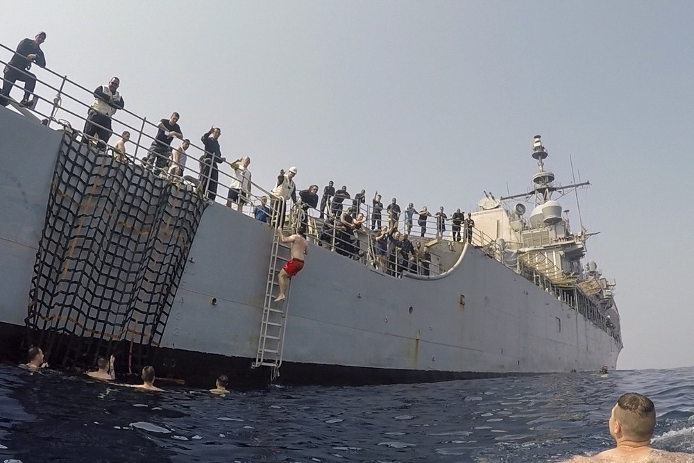 USS Antietam swim call