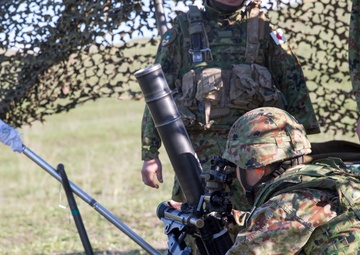JGSDF Shoot 81mm Mortars, Impress Pendleton Marines