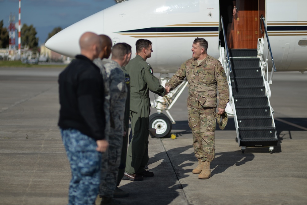 Gen. Gorenc visited Sigonella to talk to Airmen and contractors working with the NATO Alliance Ground Surveillance (AGS) and 324th Expeditionary Reconnaissance Squadron (ERS) during trip around Europe and Africa