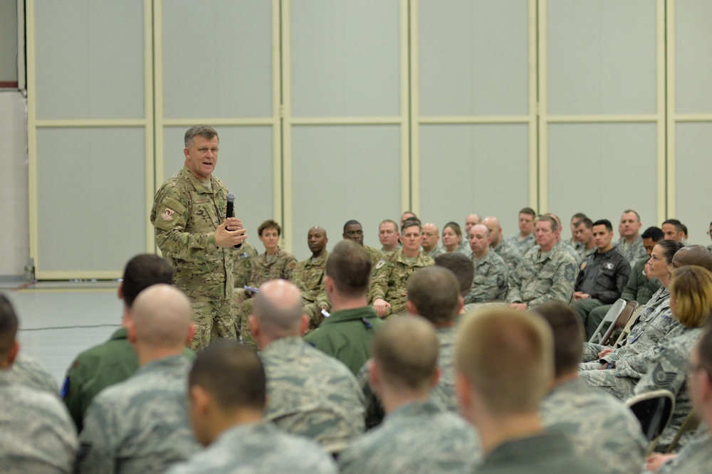 Gen. Gorenc visited Sigonella to talk to Airmen and contractors working with the NATO Alliance Ground Surveillance (AGS) and 324th Expeditionary Reconnaissance Squadron (ERS) during trip around Europe and Africa