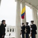President of Colombia lays a wreath at Tomb of the Unknown Soldier in Arlington National Cemetery