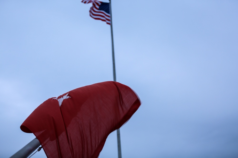 2D Marine Logistics Group Participates in Evening Colors Ceremony