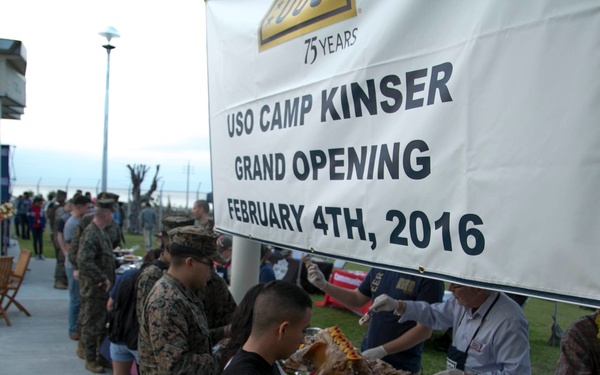 Status of Forces Agreement personnel celebrate new USO facility’s grand opening on Camp Kinser