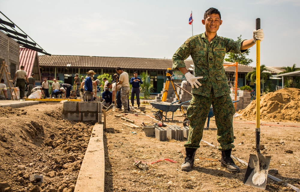 Work Continues at the Wat Ban Mak School During Cobra Gold 2016