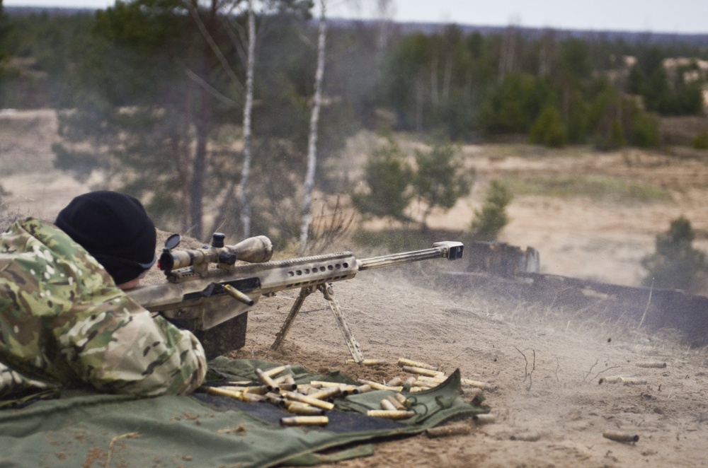 3/2 Cav snipers train in Latvia