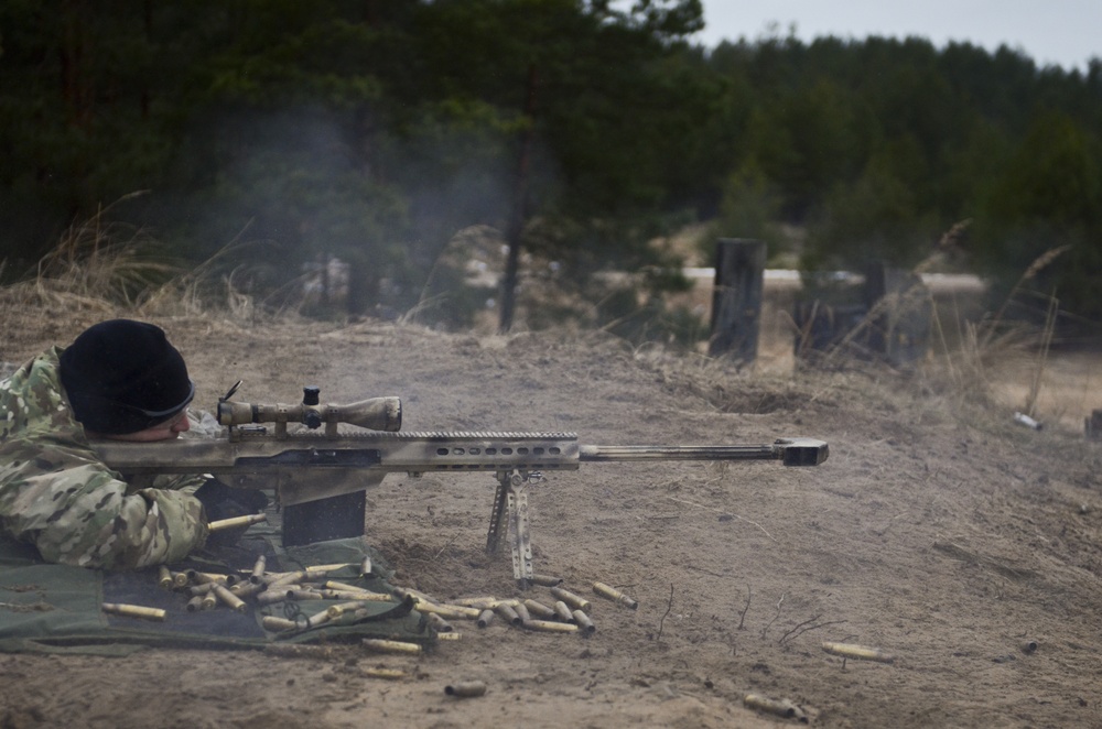 3/2 Cav snipers train in Latvia