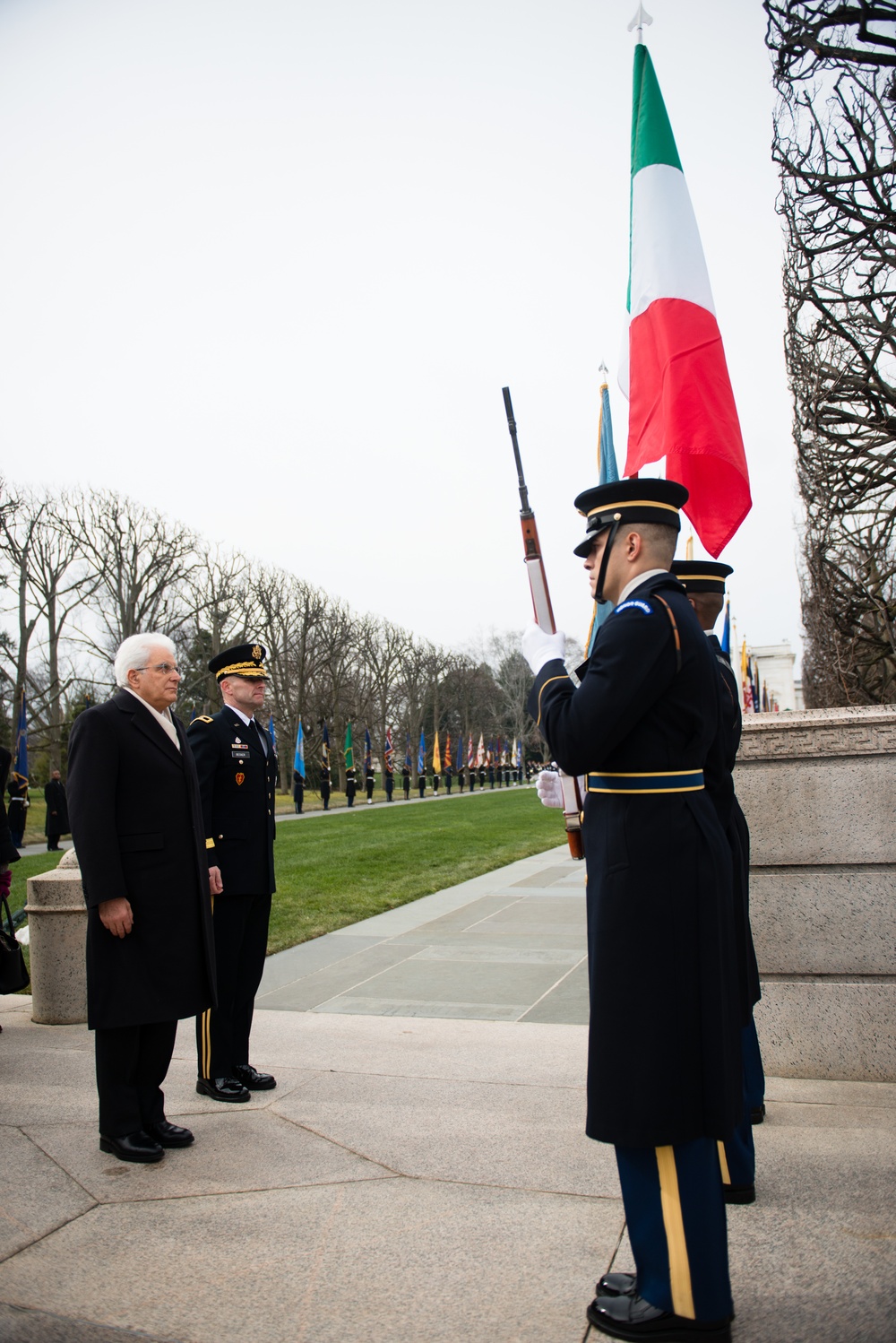 President of Italy lays a wreath at the Tomb of the Unknown Soldier in Arlington National Cemetery