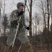 A Soldier pushes forward during biathlon exercise