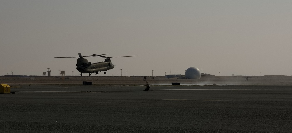 1-168th AVN Aircrew perform hover check