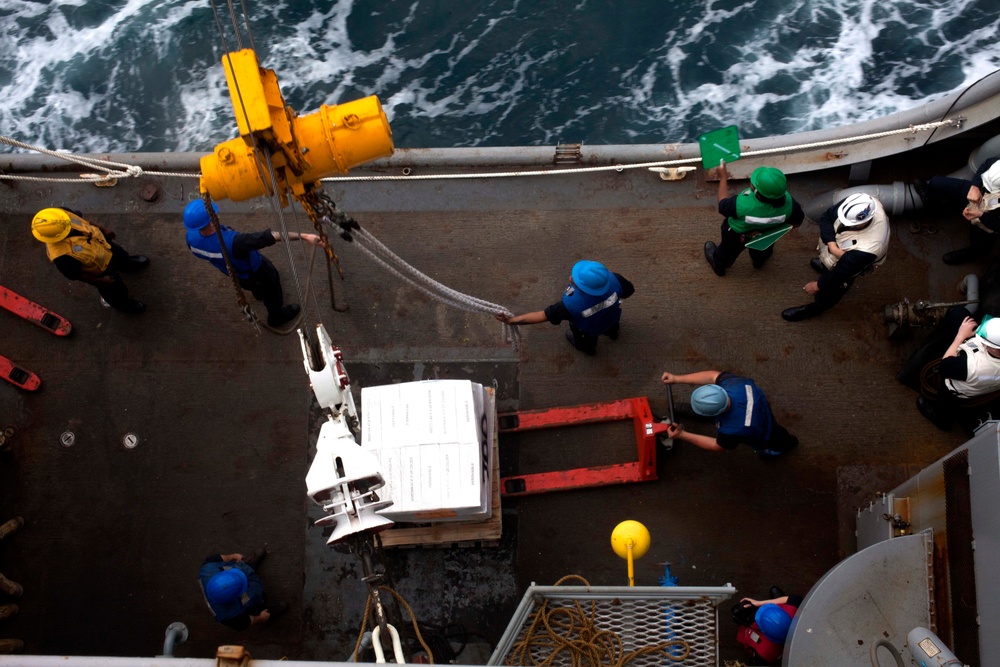 USNS John Ericsson resupplies USS Ashland at sea